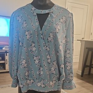 Floral Blue Women's Top